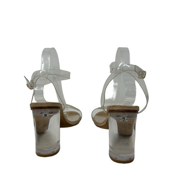 Raye clear ankle straps block heels size 10 - Picture 5 of 15